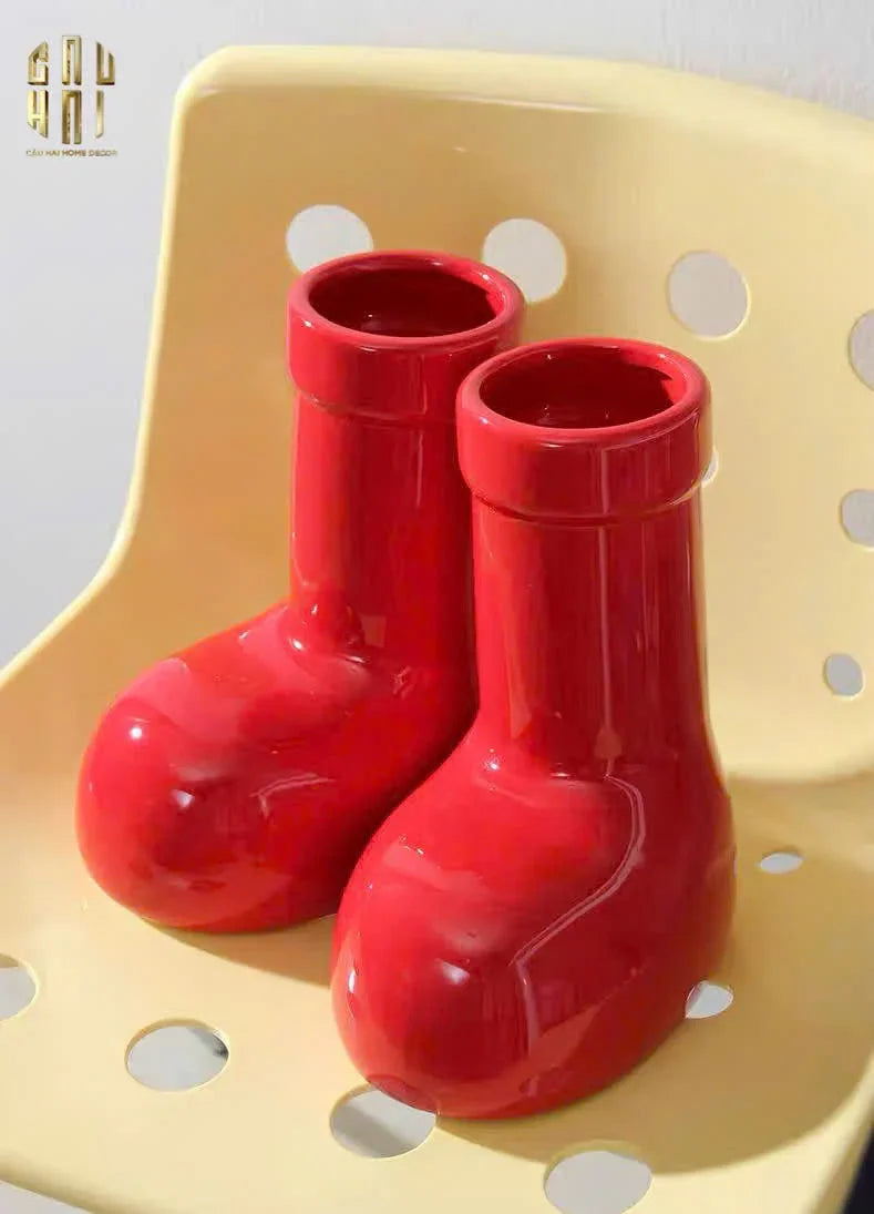 Bình Hoa Rouge Glossy Bubblr Boot Vase-BÌNH HOA-CẬU HAI HOME DECOR