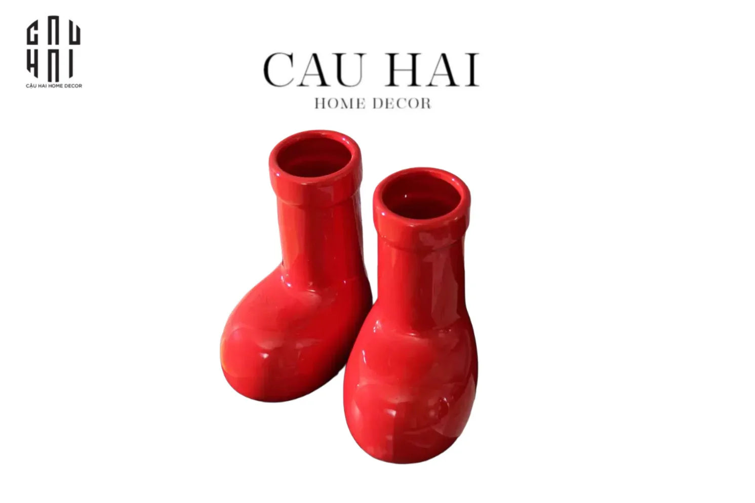 Bình Hoa Rouge Glossy Bubblr Boot Vase-BÌNH HOA-CẬU HAI HOME DECOR