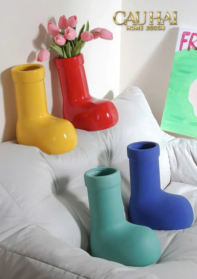 Bình Hoa Rouge Glossy Bubblr Boot Vase-BÌNH HOA-CẬU HAI HOME DECOR
