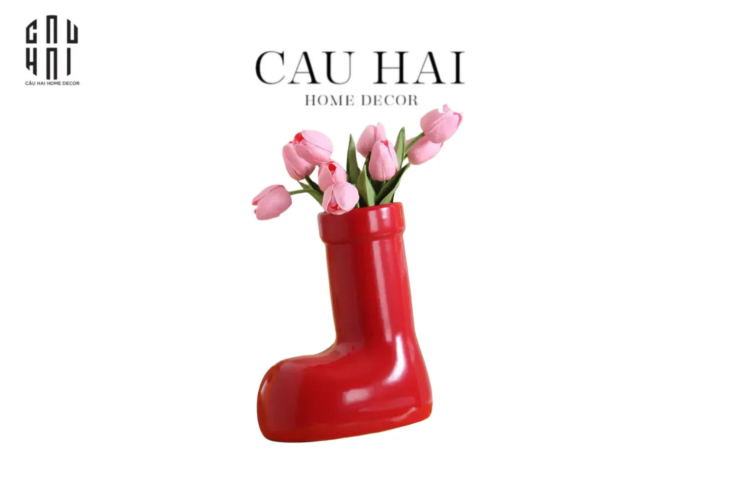 Bình Hoa Rouge Glossy Bubblr Boot Vase-BÌNH HOA-CẬU HAI HOME DECOR