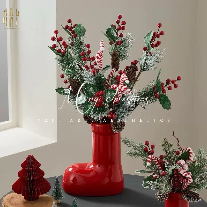 Bình Hoa Rouge Glossy Bubblr Boot Vase-CẬU HAI HOME DECOR