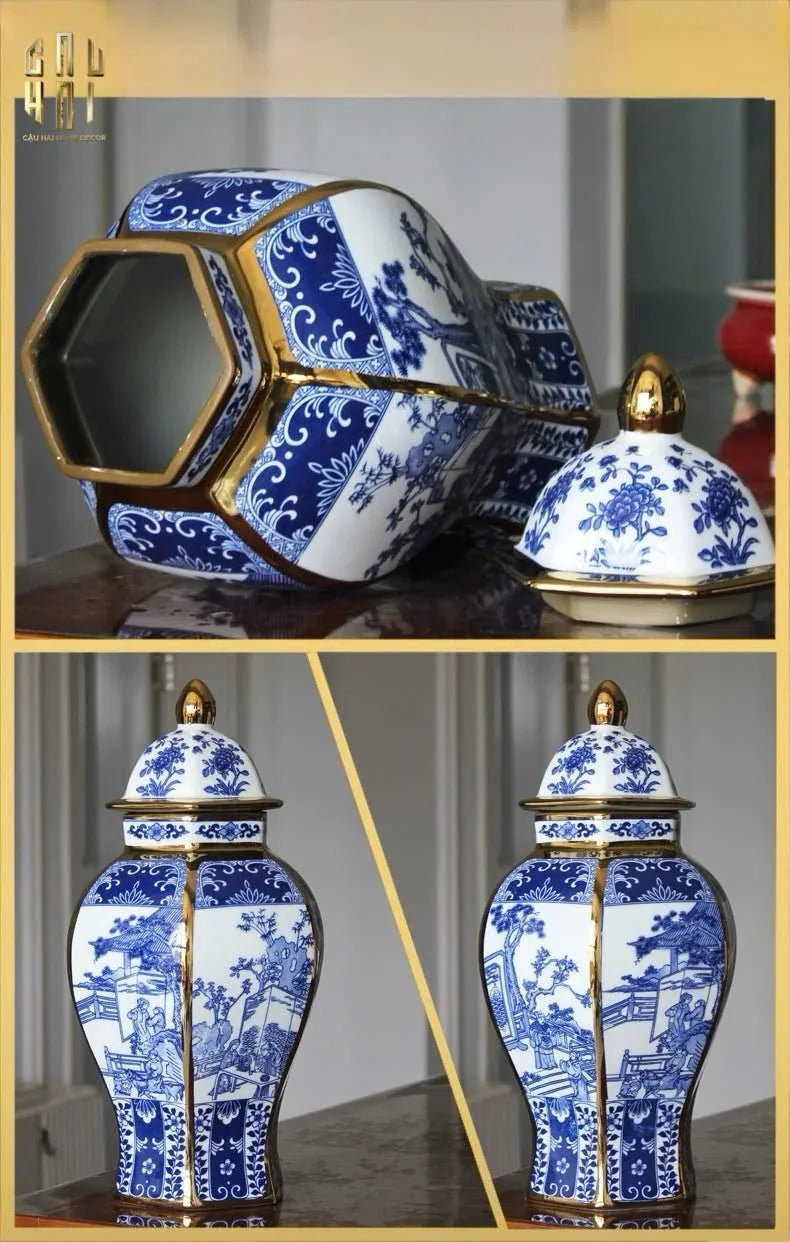 Bình Hoa Sứ Tráng Men Lam Thanh Anh 24x39-BÌNH HOA-Đối tác tại Trung Quốc theo từng đơn đặt hàng-CẬU HAI HOME DECOR