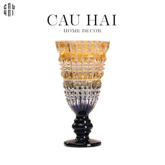 Bình Hoa Thuỷ Tinh Critalleries Lumière Amber Aquarius Goblet H30-BÌNH HOA-CẬU HAI HOME DECOR