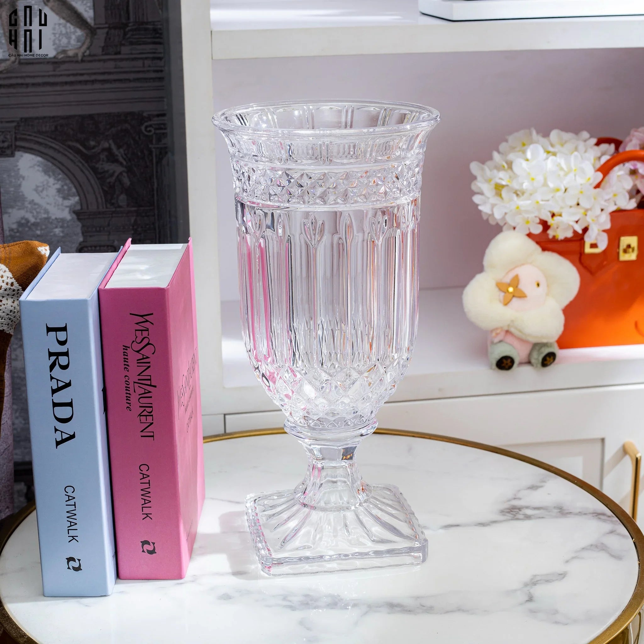 Bình Hoa Thuỷ Tinh Critalleries Saint Dupont H33-BÌNH HOA-CẬU HAI HOME DECOR