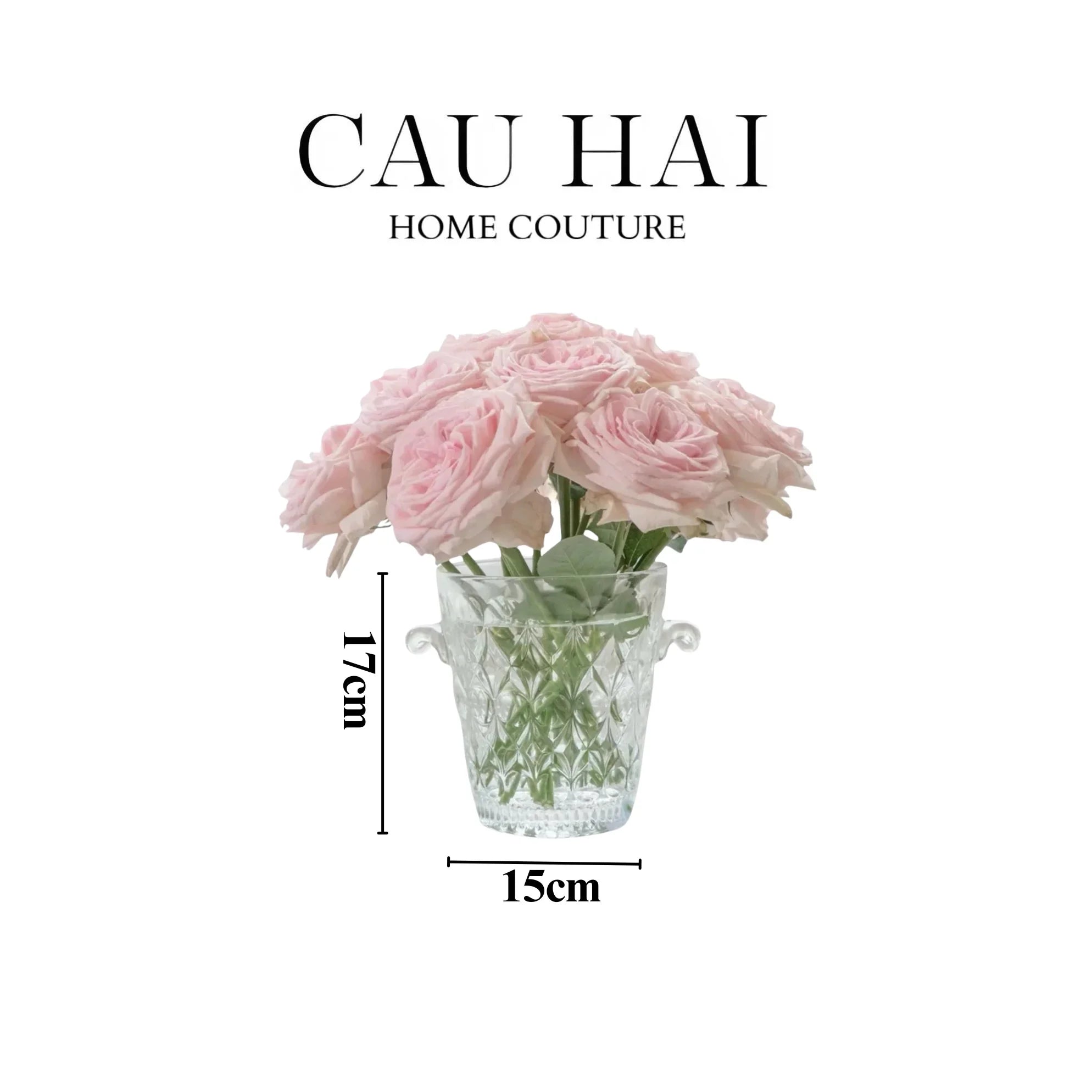 Bình Hoa Thủy Tinh Crystal Bloom Bucket-BÌNH HOA-CẬU HAI HOME DECOR