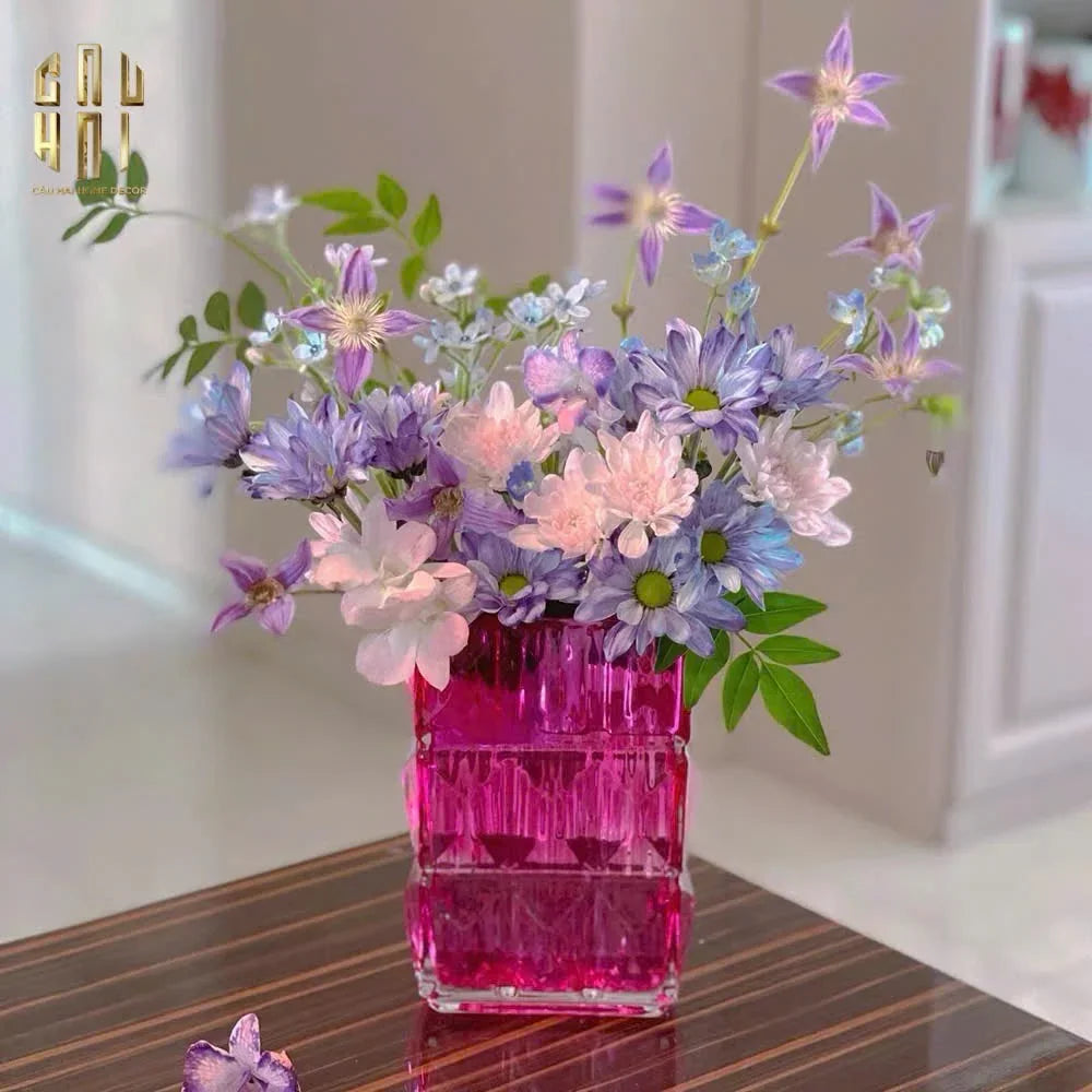 Bình Hoa Thuỷ Tinh Gerald - Purple 8x14x20-BÌNH HOA-CẬU HAI HOME DECOR