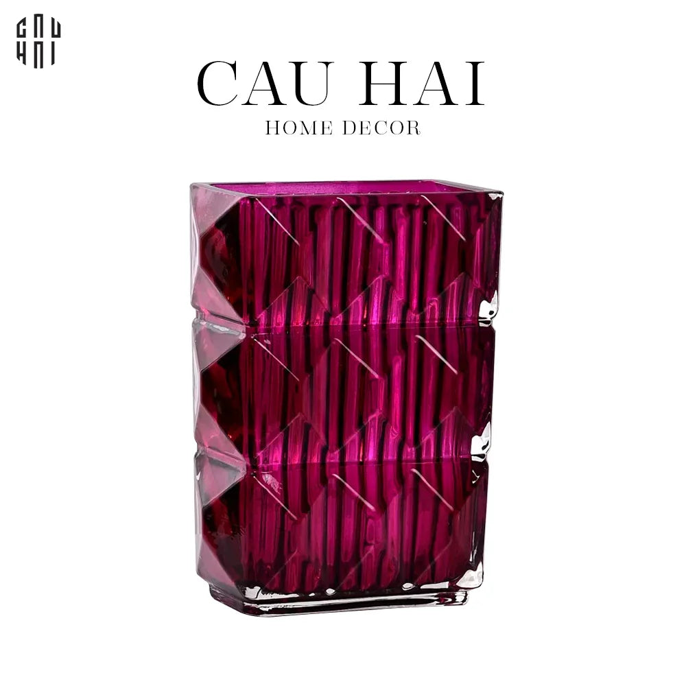 Bình Hoa Thuỷ Tinh Gerald - Purple 8x14x20-BÌNH HOA-CẬU HAI HOME DECOR