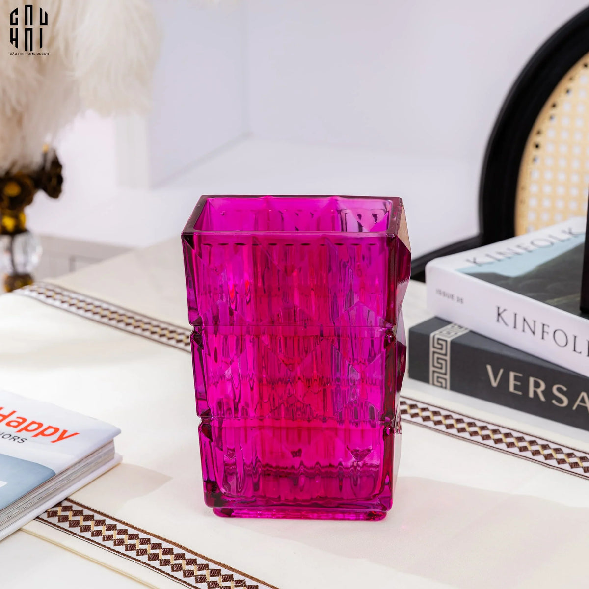 Bình Hoa Thuỷ Tinh Gerald - Purple 8x14x20-BÌNH HOA-Đối tác tại Trung Quốc theo từng đơn đặt hàng-CẬU HAI HOME DECOR