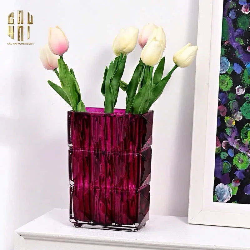 Bình Hoa Thuỷ Tinh Gerald - Purple-CẬU HAI HOME DECOR
