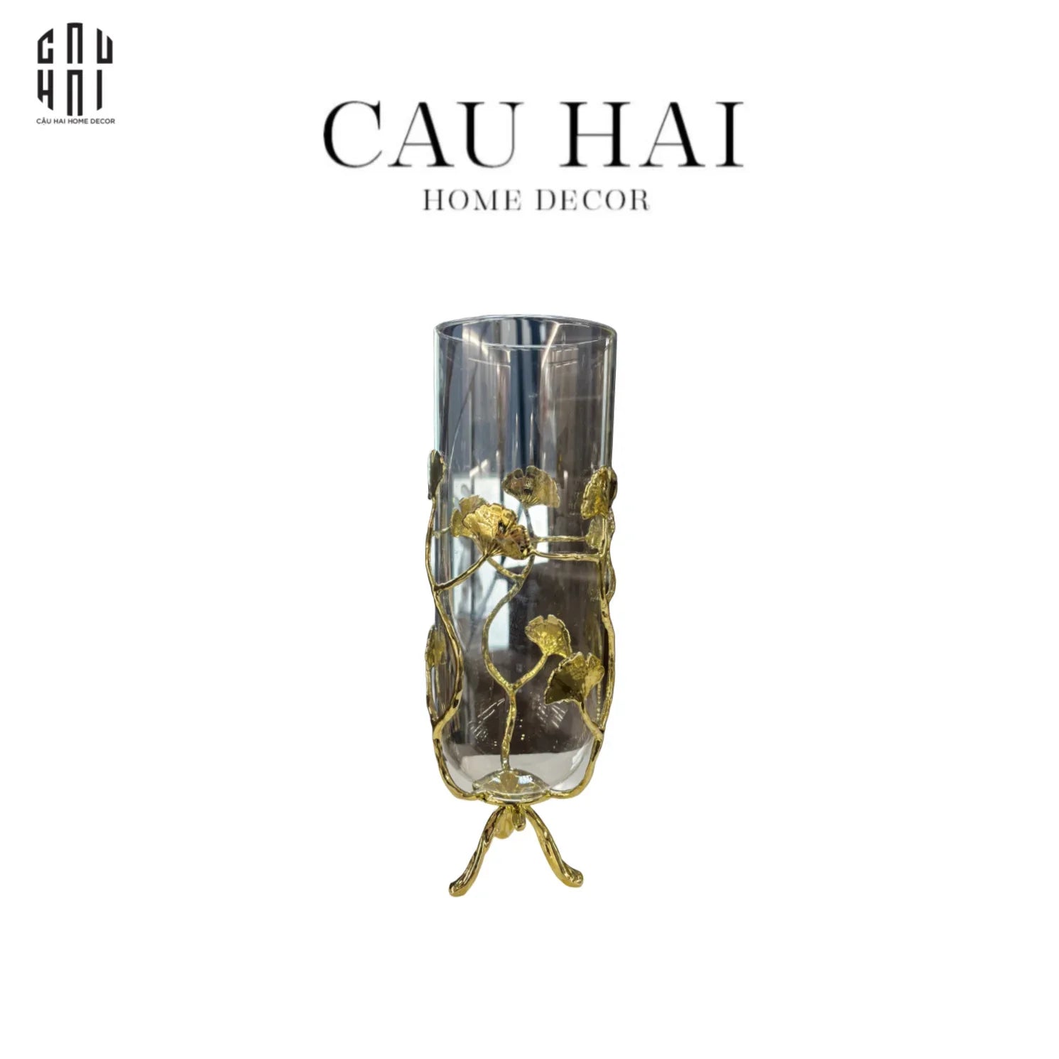 Bình Hoa Thuỷ Tinh Spring Ginkgo Size H30-BÌNH HOA-CẬU HAI HOME DECOR