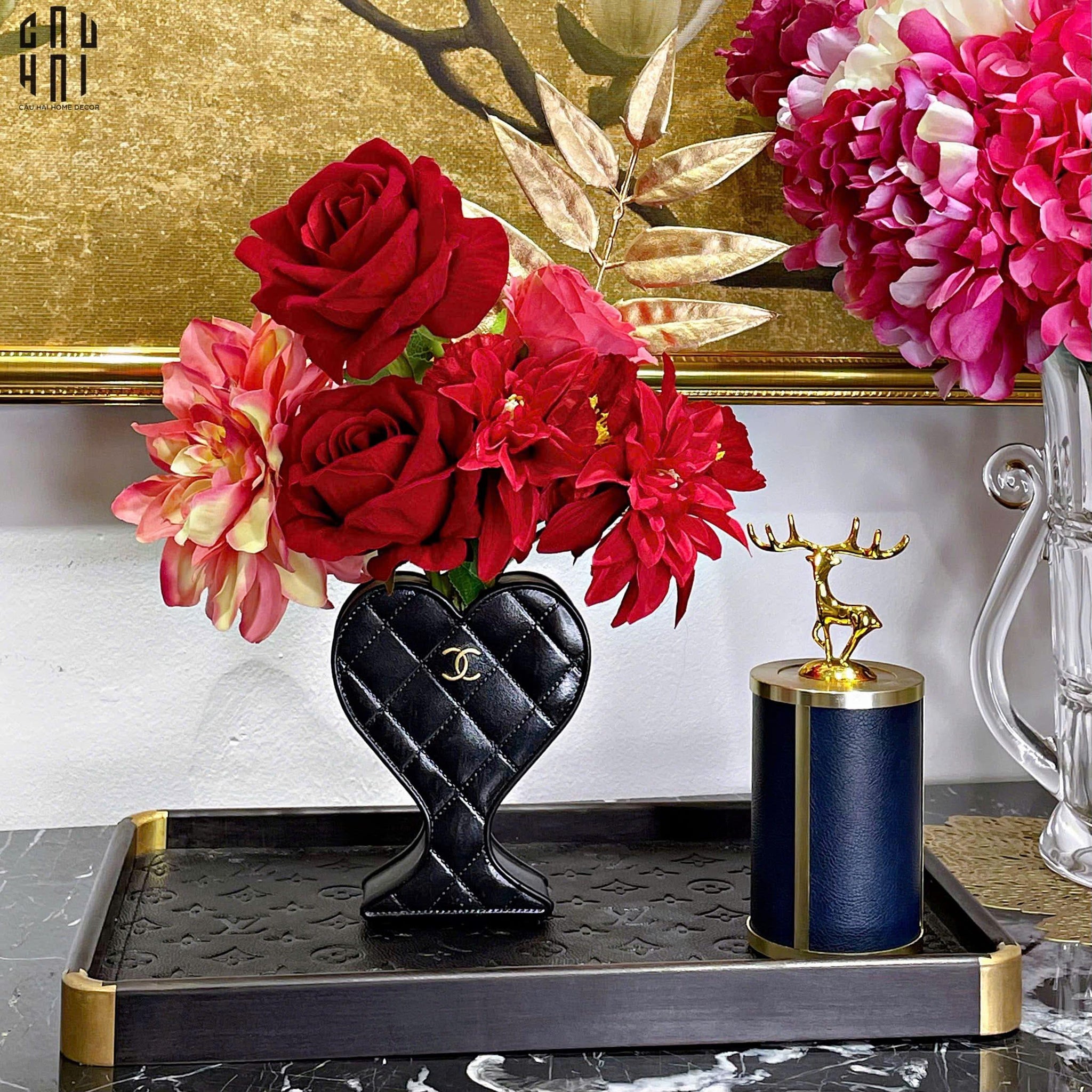 Bình Hoa Trang Trí Mini Composite Black Sweetheart Coco 14x11x4-BÌNH HOA-CẬU HAI HOME DECOR