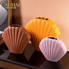 Bình Hoa Vỏ Sò Sienna Coastal Shell Vase H25-BÌNH HOA-CẬU HAI HOME DECOR