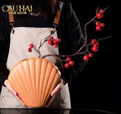 Bình Hoa Vỏ Sò Sienna Coastal Shell Vase H25-CẬU HAI HOME DECOR