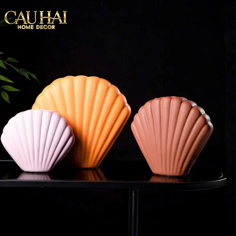 Bình Hoa Vỏ Sò Sunlit Coastal Shell Vase H20-BÌNH HOA-Đối tác tại Trung Quốc theo từng đơn đặt hàng-CẬU HAI HOME DECOR