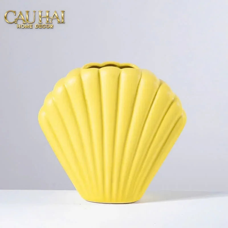Bình Hoa Vỏ Sò Sunlit Coastal Shell Vase H20-BÌNH HOA-Đối tác tại Trung Quốc theo từng đơn đặt hàng-CẬU HAI HOME DECOR