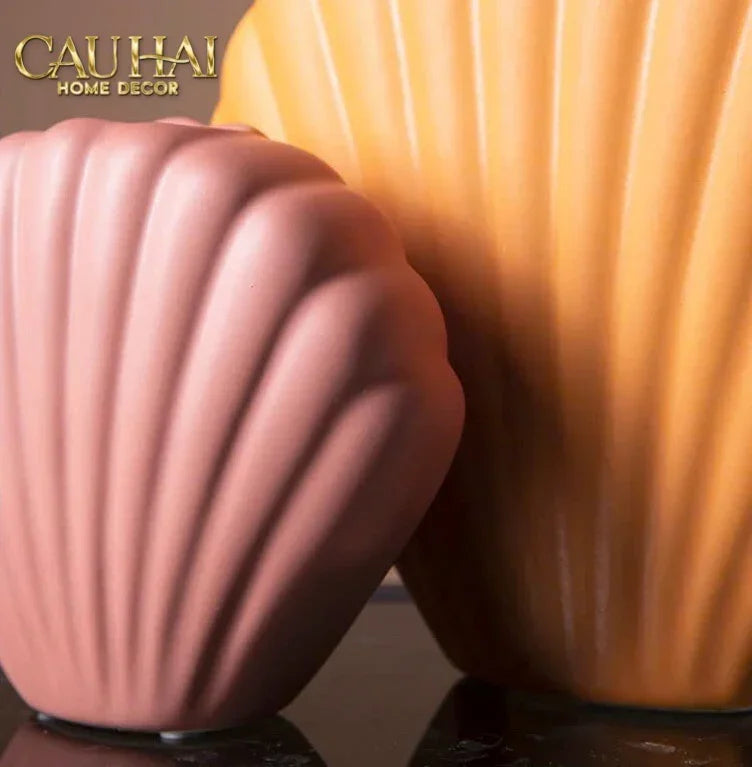 Bình Hoa Vỏ Sò Sunlit Coastal Shell Vase H20-BÌNH HOA-Đối tác tại Trung Quốc theo từng đơn đặt hàng-CẬU HAI HOME DECOR