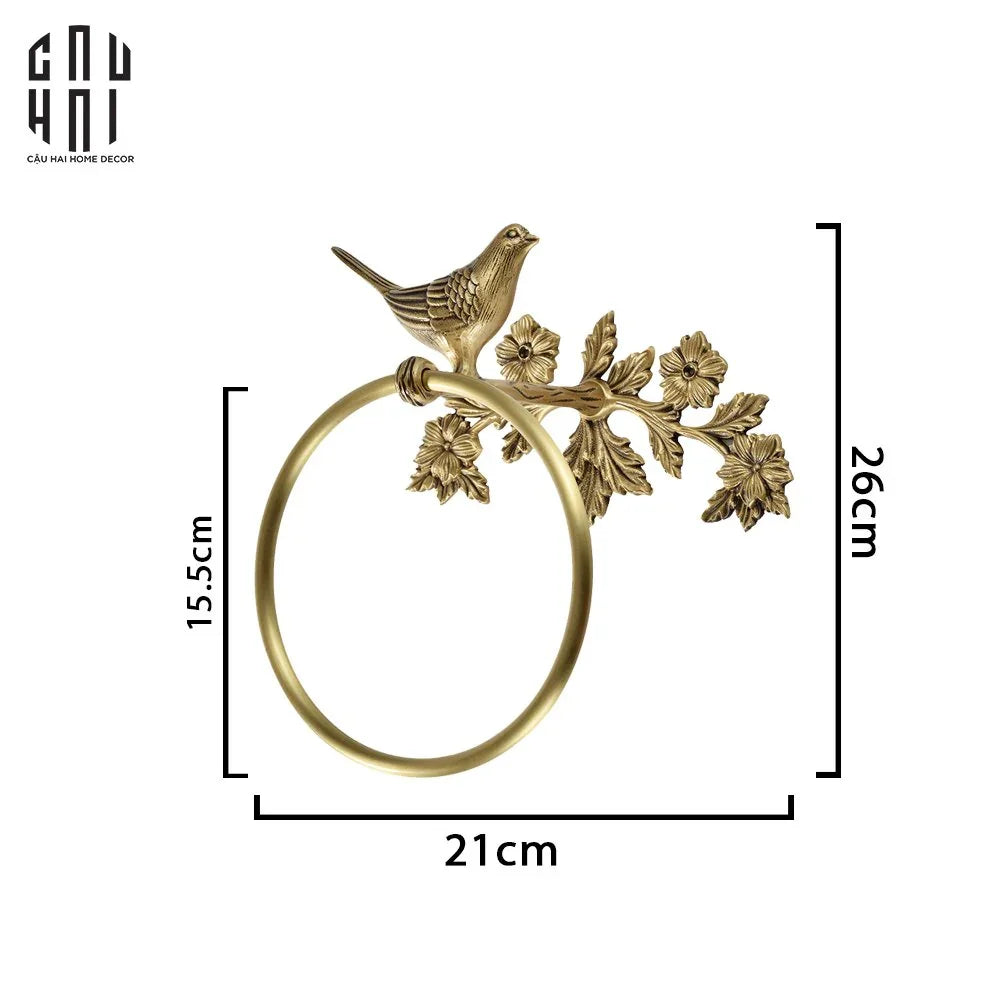 Bird Nest Brass Hanger 21x26-KỆ TRANG TRÍ-CẬU HAI HOME DECOR