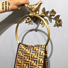 Bird Nest Brass Hanger 21x26-KỆ TRANG TRÍ-CẬU HAI HOME DECOR