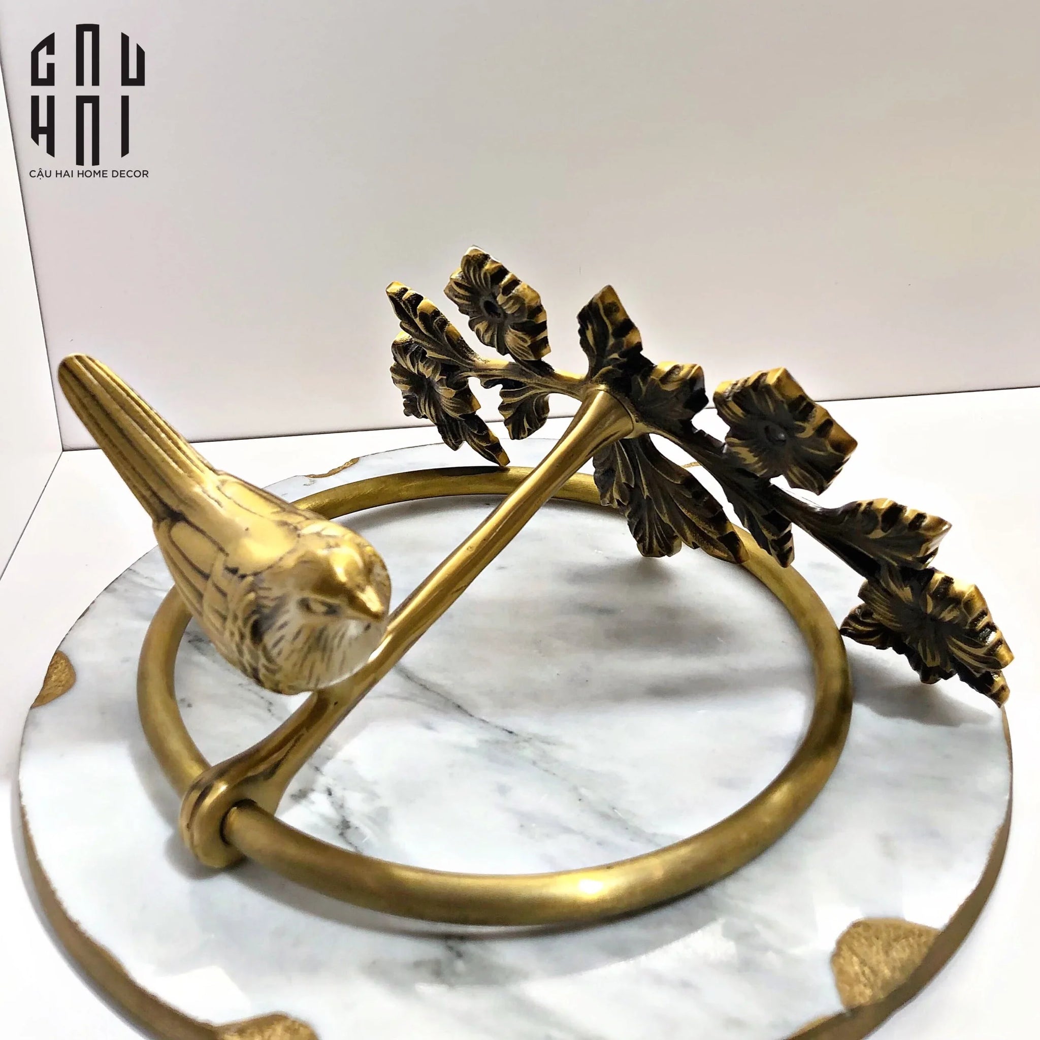 Bird Nest Brass Hanger 21x26-KỆ TRANG TRÍ-CẬU HAI HOME DECOR