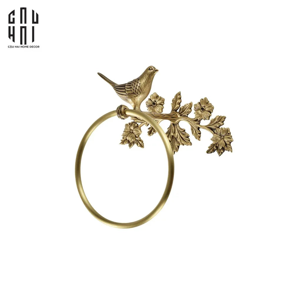 Bird Nest Brass Hanger 21x26-KỆ TRANG TRÍ-CẬU HAI HOME DECOR