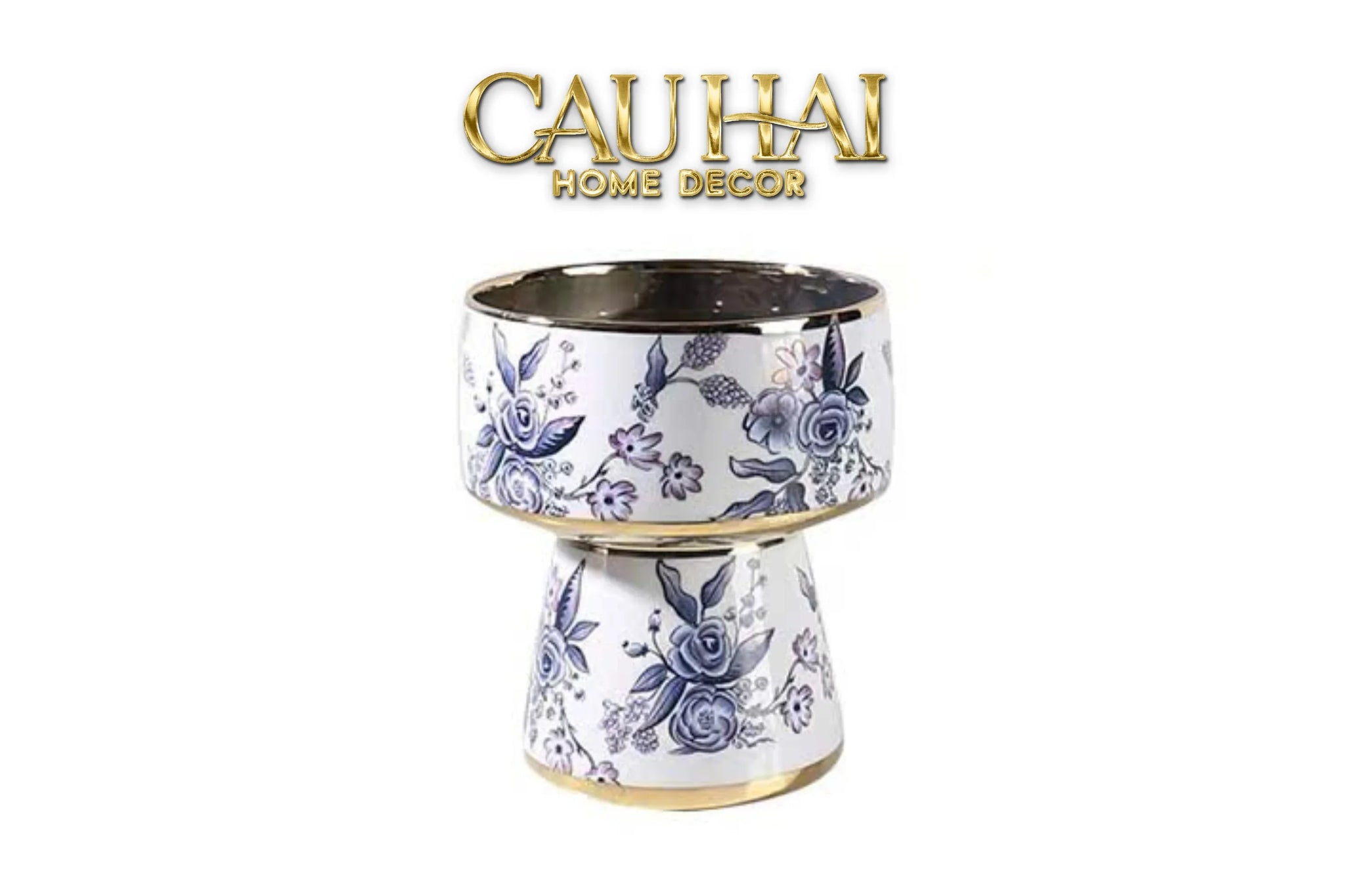 Bộ Bình Hoa Indochine Thanh Hoa Cát Lợi Tường Hoà Indigo Porcelain Vases 20x22.5 / 16.5x19-BÌNH HOA-CẬU HAI HOME DECOR