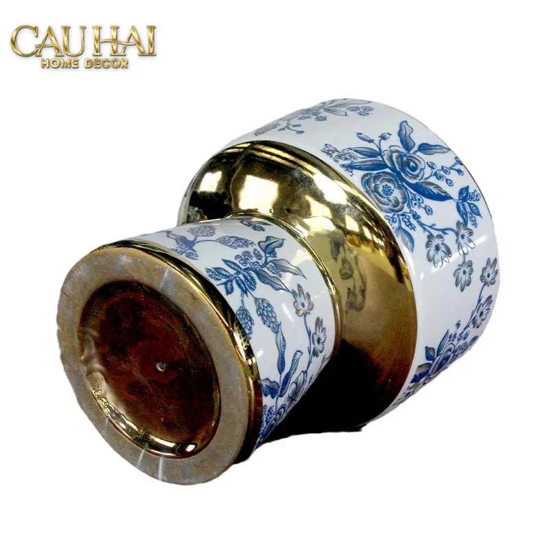 Bộ Bình Hoa Indochine Thanh Hoa Cát Lợi Tường Hoà Indigo Porcelain Vases 20x22.5 / 16.5x19-BÌNH HOA-Đối tác tại Trung Quốc theo từng đơn đặt hàng-CẬU HAI HOME DECOR