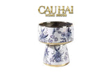Bộ Bình Hoa Indochine Thanh Hoa Cát Lợi Tường Hoà Indigo Porcelain Vases 20x22.5 / 16.5x19-BÌNH HOA-Đối tác tại Trung Quốc theo từng đơn đặt hàng-Tường Hoà 16.5x19-CẬU HAI HOME DECOR