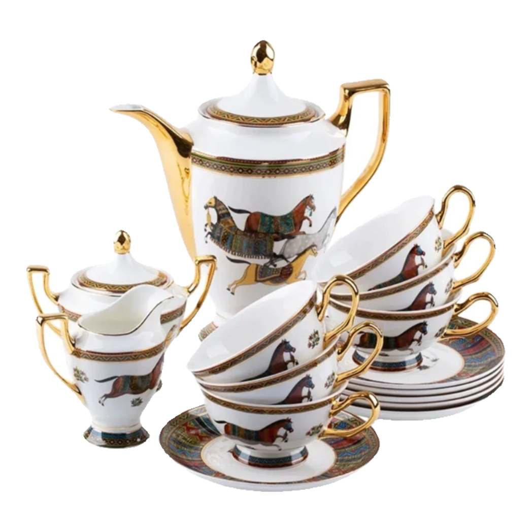 Maison Couture -  Set Bình Trà Cà Phê Oriental Équestre Héritage Tea & Coffee Set | 15pcs