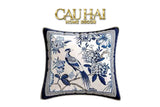 Bộ Gối Đệm Ghế Indochine Oriental indigo Bloom Art 40x50 / 30x50-VỎ GỐI-Đối tác tại Trung Quốc theo từng đơn đặt hàng-CẬU HAI HOME DECOR