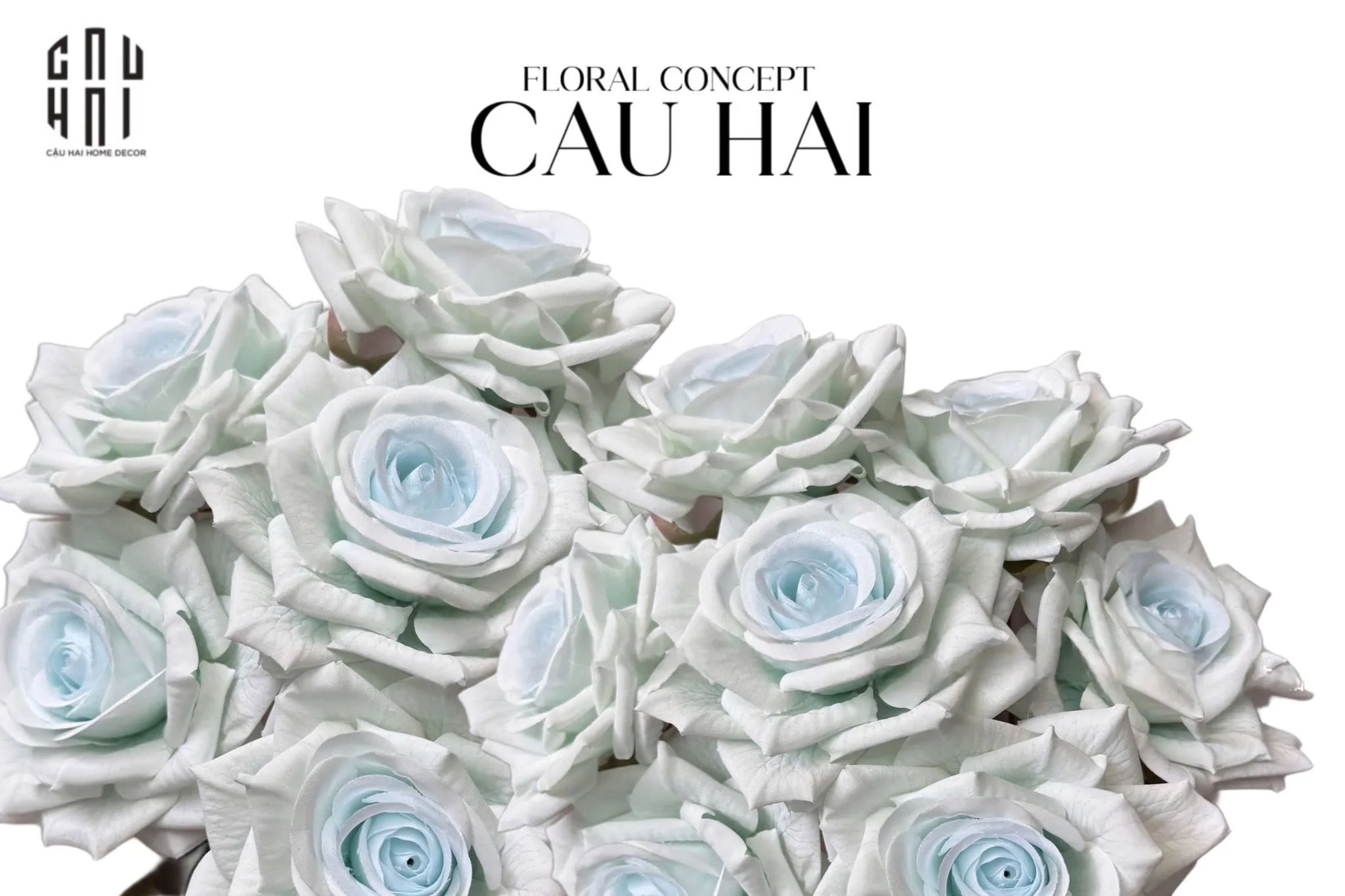 Bó Hoa Hồng - Skyblue-Hoa Lụa-CẬU HAI HOME DECOR