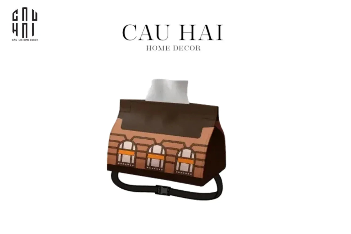 Bọc Giấy Canvas Faubourg - Brun Terra 11x20x13-HỘP KHĂN GIẤY-CẬU HAI HOME DECOR
