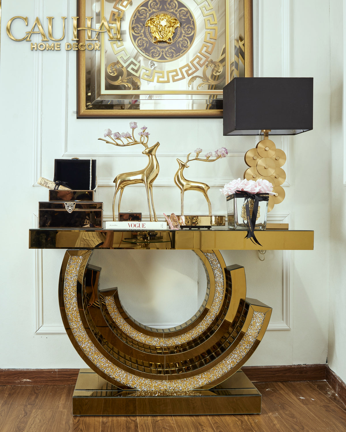 Maison Couture - Bàn Console Mirror Crescent Éclat Gold