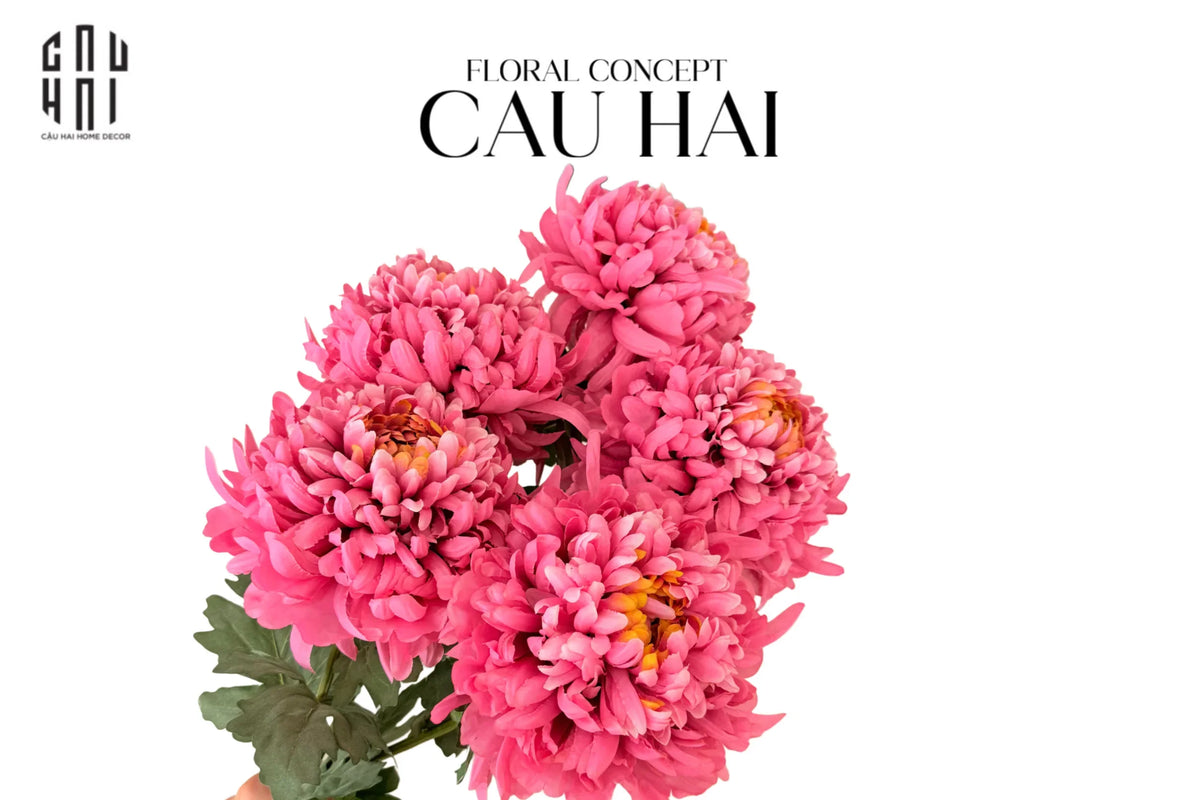 Cành Cúc Thiên Hương Mẫu Đơn - Special Version-Hoa Lụa-Đối tác tại Trung Quốc theo từng đơn đặt hàng-CẬU HAI HOME DECOR