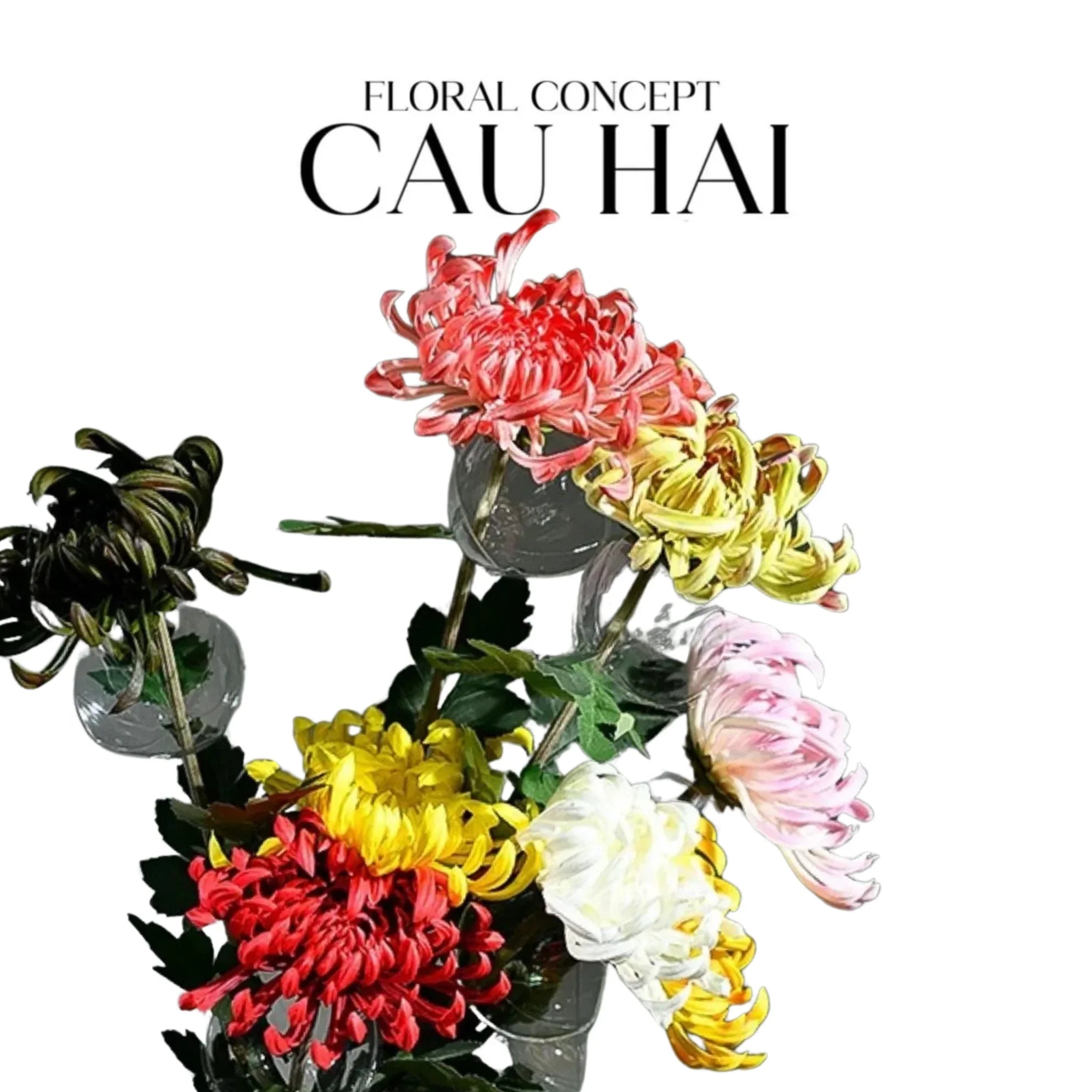 Cành Hoa Cúc Đại Đoá Vienna - Red / Yellow / Pink-Hoa Lụa-CẬU HAI HOME DECOR