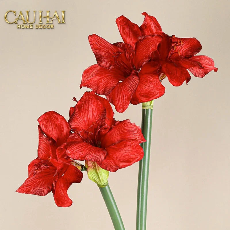 Cành Hoa Huệ Tứ Phương - Scarlet Rouge Matte-Hoa Lụa-CẬU HAI HOME DECOR