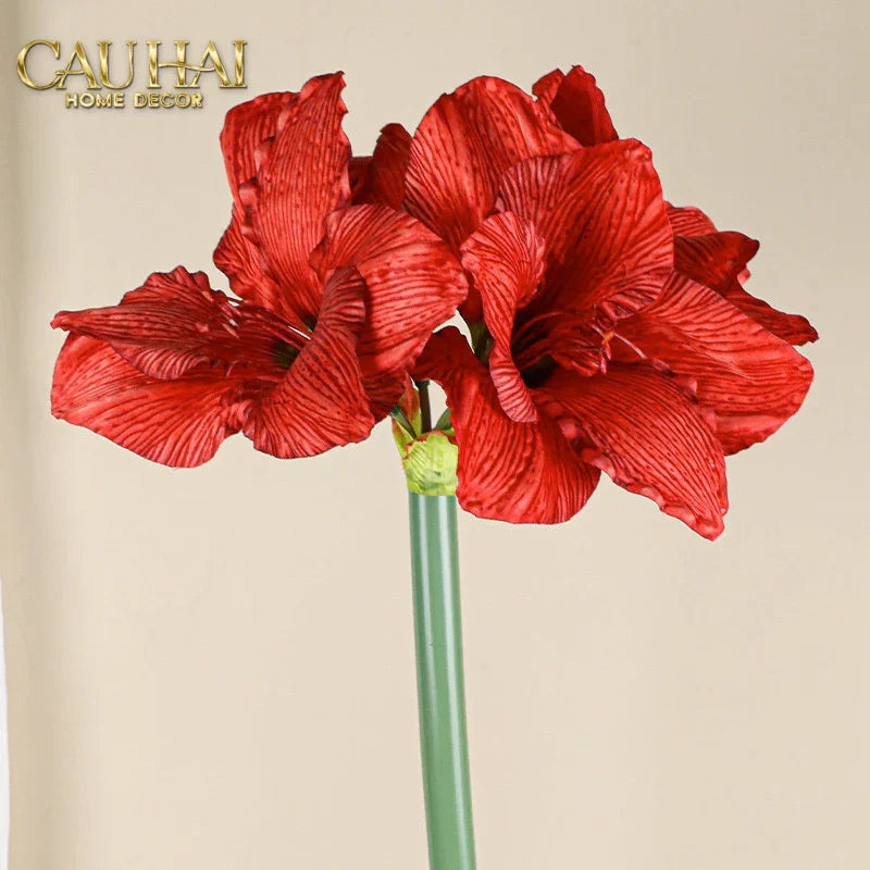 Cành Hoa Huệ Tứ Phương - Scarlet Rouge Matte-Hoa Lụa-CẬU HAI HOME DECOR