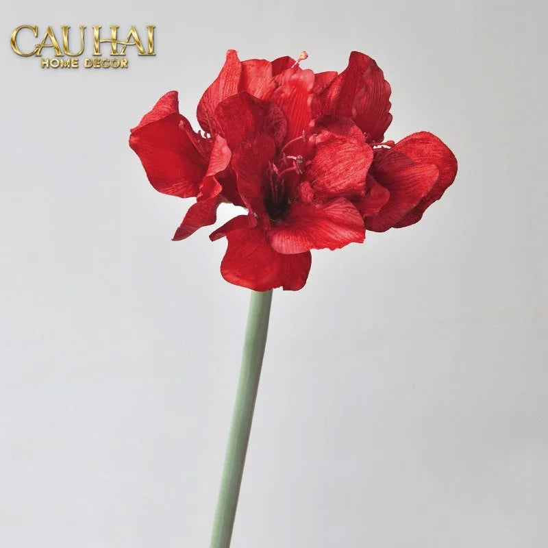 Cành Hoa Huệ Tứ Phương - Scarlet Rouge Matte-Hoa Lụa-CẬU HAI HOME DECOR