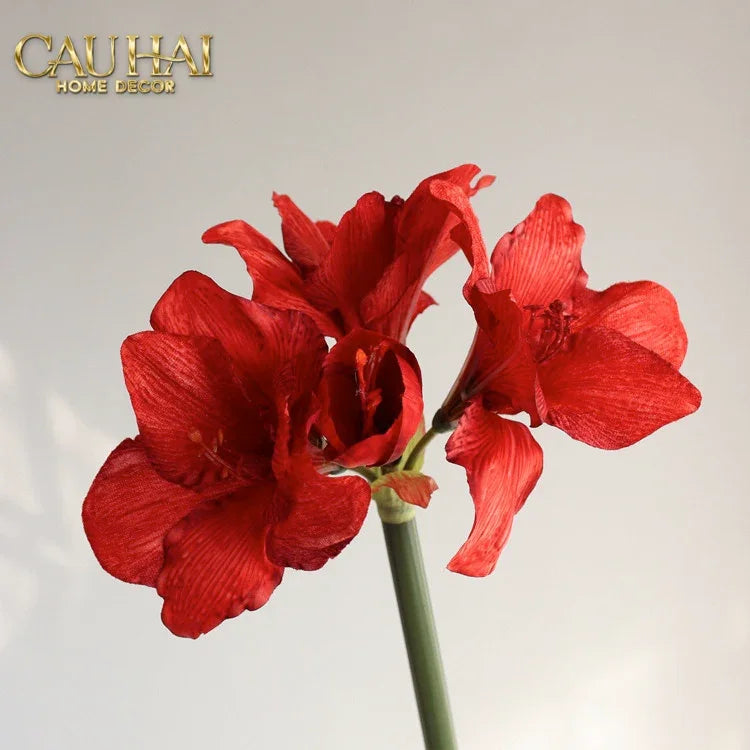 Cành Hoa Huệ Tứ Phương - Scarlet Rouge Matte-Hoa Lụa-CẬU HAI HOME DECOR