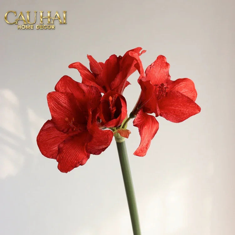 Cành Hoa Huệ Tứ Phương - Scarlet Rouge Matte-Hoa Lụa-CẬU HAI HOME DECOR