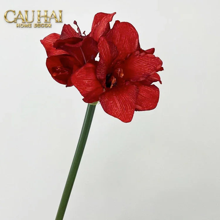 Cành Hoa Huệ Tứ Phương - Scarlet Rouge Matte-Hoa Lụa-CẬU HAI HOME DECOR