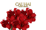 Cành Hoa Huệ Tứ Phương - Scarlet Rouge Matte-Hoa Lụa-CẬU HAI HOME DECOR