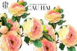 Cành Hoa Mẫu Đơn Peony Lactiflora - Baby Coral-Hoa Lụa-CẬU HAI HOME DECOR