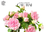 Cành Hoa Mẫu Đơn Peony Lactiflora - Hot Pink-Hoa Lụa-CẬU HAI HOME DECOR