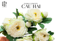 Cành Hoa Mẫu Đơn Peony Lactiflora - White-Hoa Lụa-CẬU HAI HOME DECOR