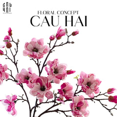Cành Hoa Mộc Lan Magnolia Grandiflora-Hoa Lụa-CẬU HAI HOME DECOR