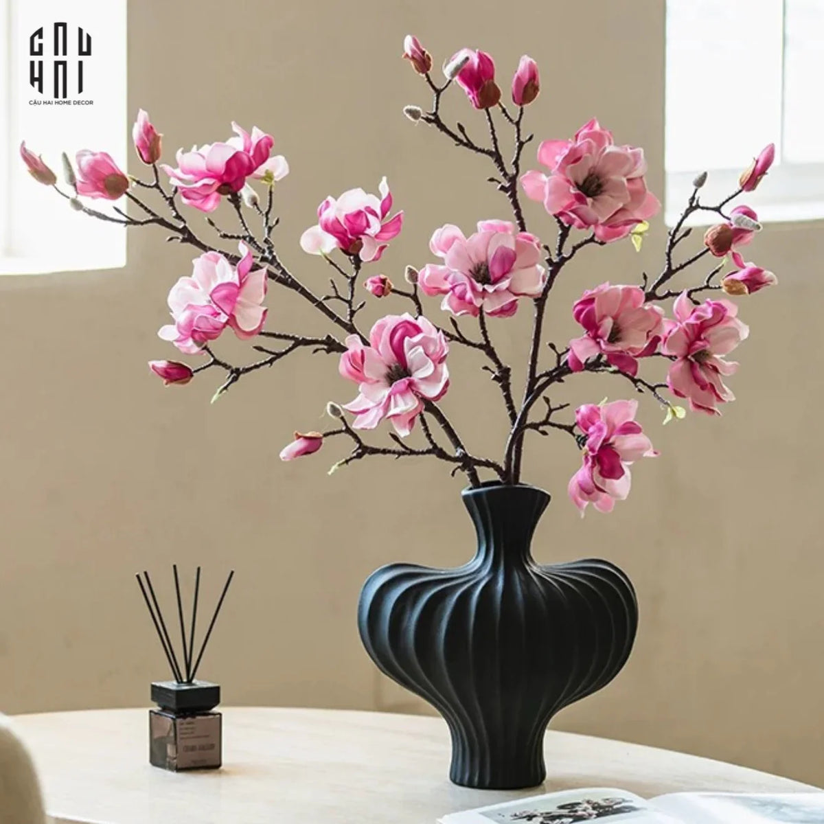 Cành Hoa Mộc Lan Magnolia Grandiflora-Hoa Lụa-Đối tác tại Trung Quốc theo từng đơn đặt hàng-CẬU HAI HOME DECOR