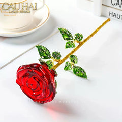 Cành Hoa Pha Lê Rose Éternelle – Crimson-Cành hoa trang trí-CẬU HAI HOME DECOR