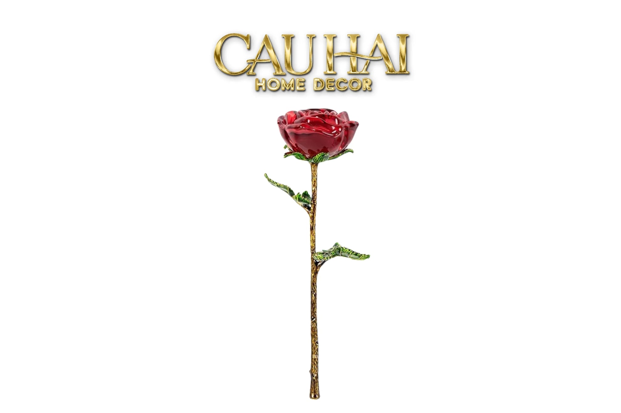 Cành Hoa Pha Lê Rose Éternelle – Crimson-Cành hoa trang trí-CẬU HAI HOME DECOR