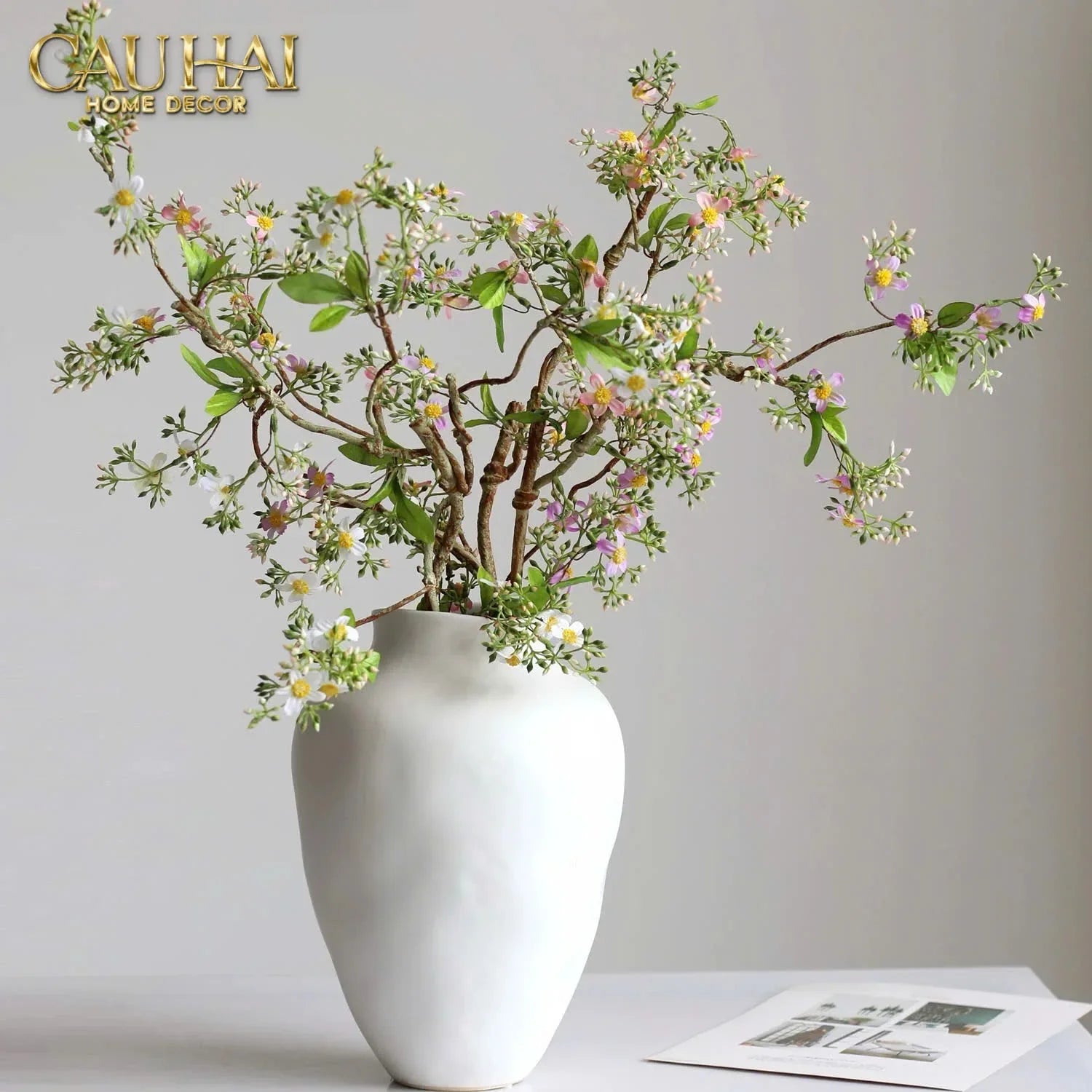 Cành Hoa Táo-Hoa Lụa-CẬU HAI HOME DECOR