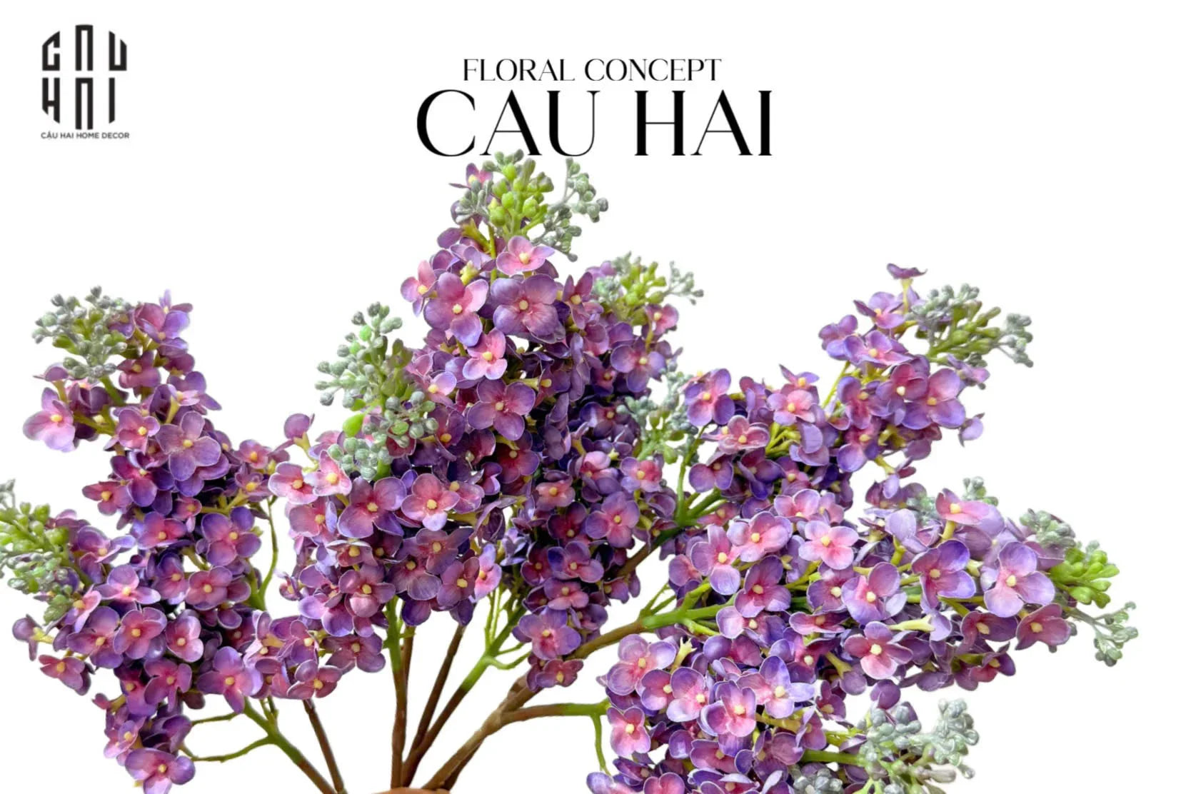 Cành Hoa Tử Đinh Hương Lilac-Hoa Lụa-CẬU HAI HOME DECOR